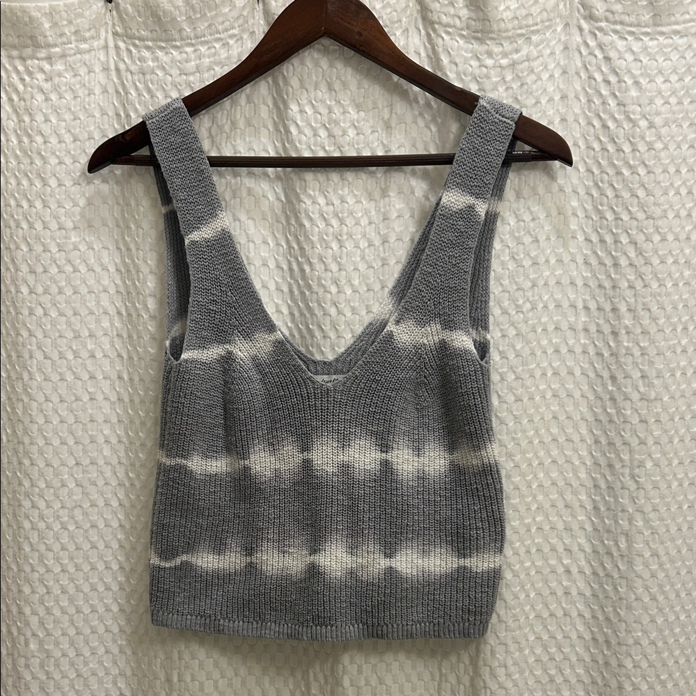 Madewell Grey & White Tie-Dye Knit Tank